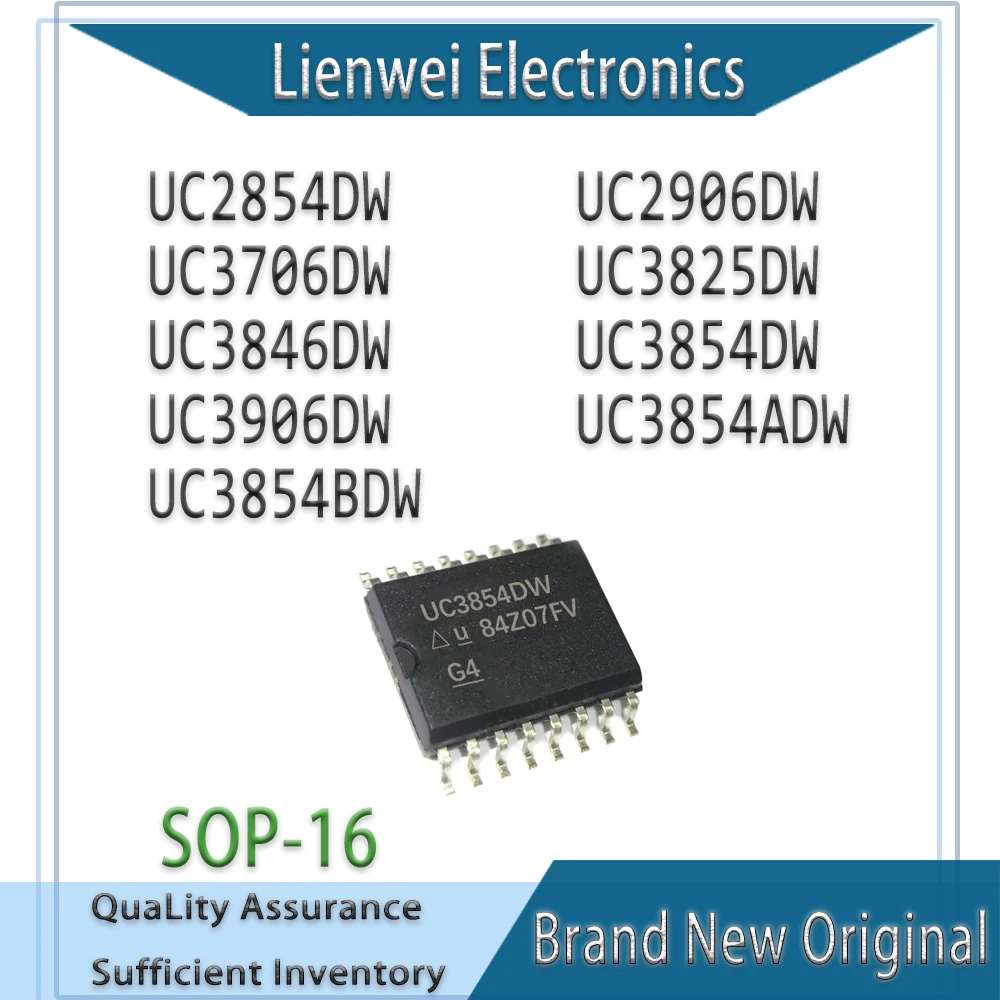 

100% New Original UC3854ADW UC3854BDW UC2854DW UC2906DW UC3706DW UC3825DW UC3846DW UC3854DW UC3906DW IC Chipset SOP-16