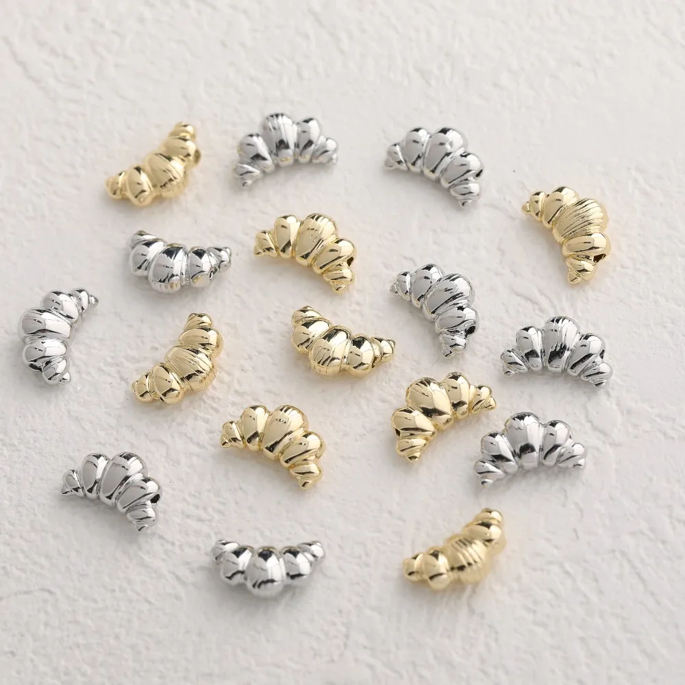 

6PCS Dainty Croissant Design Charms Earrings for Jewelry Making Pendant Findings DIY Brass 14k Gold Plated 8*14mm Accessories