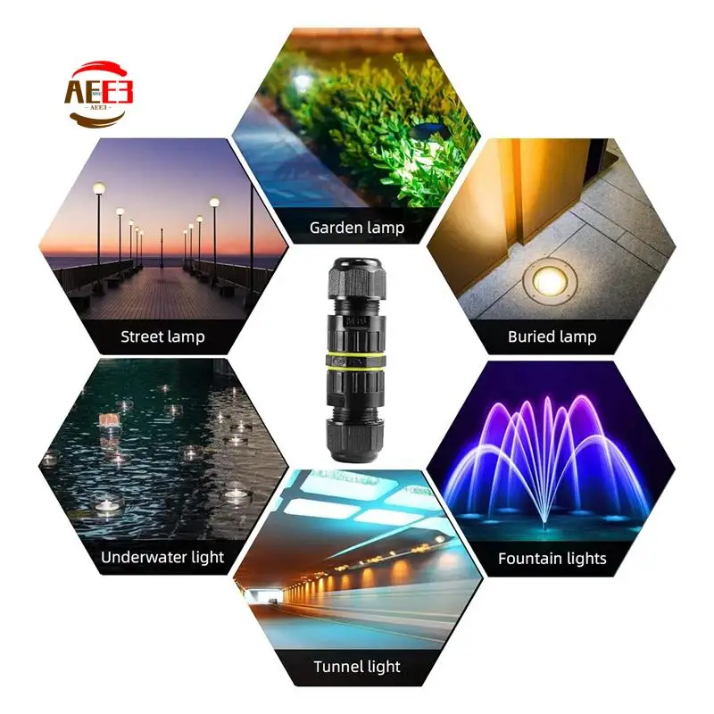 

AEE3-5Pc IP68 Waterproof 2 Way 3-Core Junction Box Electrical Cable Connector M16 Wire Range(3.5-10Mm), Outdoor Repair Cables