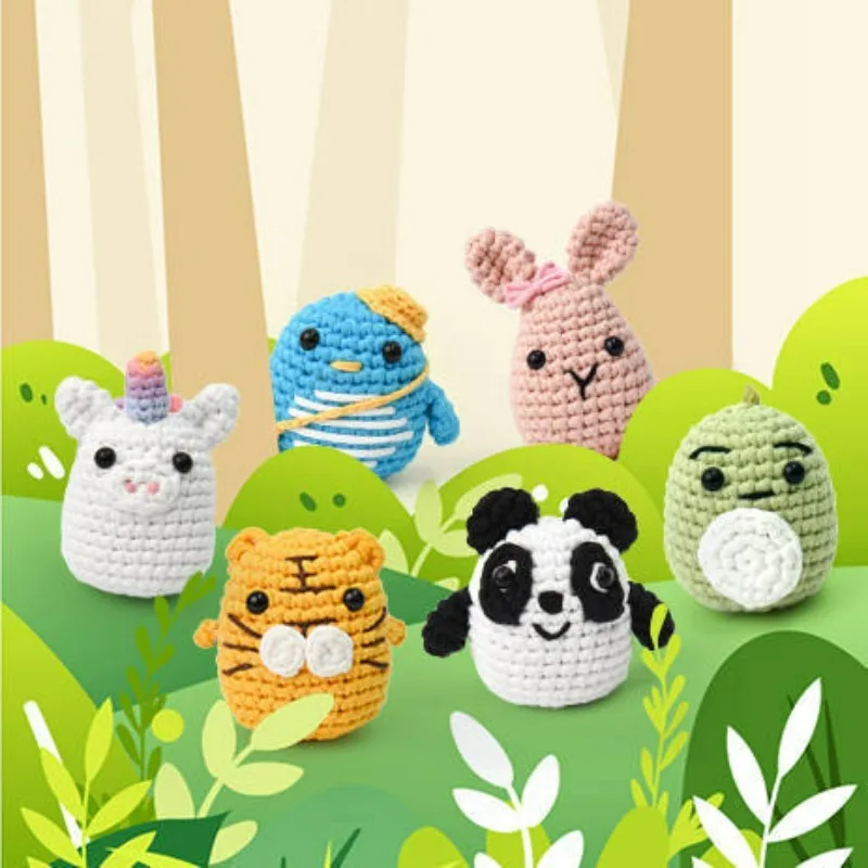 

DIY материал для свитера брелок в подарок ​ Набор для вязания крючком для детей и взрослых. Узоры животных с легкой пряжей и учебником по шагу.