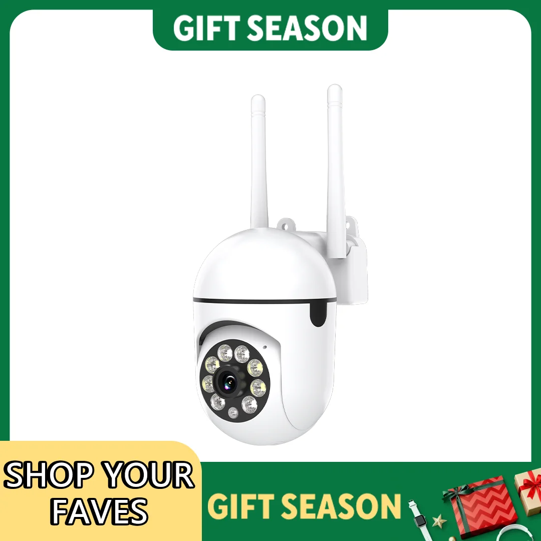 1PC Ease Life APP Wireless 1080P HD Indoor/Outdoor WiFi Security Camera, Color Night Vision, 2-Way Audio, 360° Pan/Tilt/Zoom, Mo