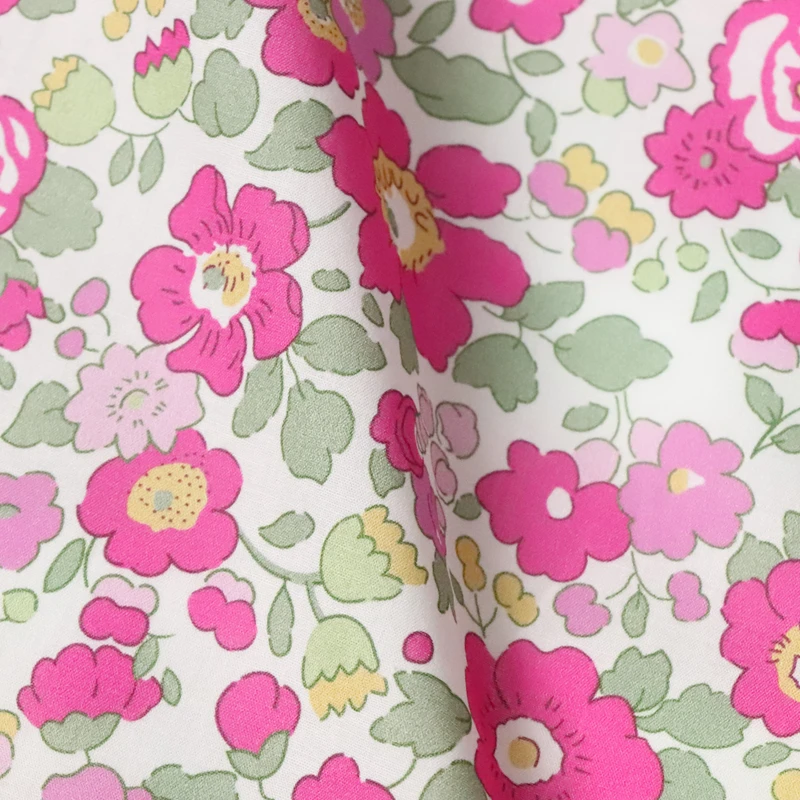 Betsy Floral 100% Cotton 80S Like Liberty Fabric Digital Printing For Sewing Cloth Dresses Skirt Kids Designer Poplin Sewing