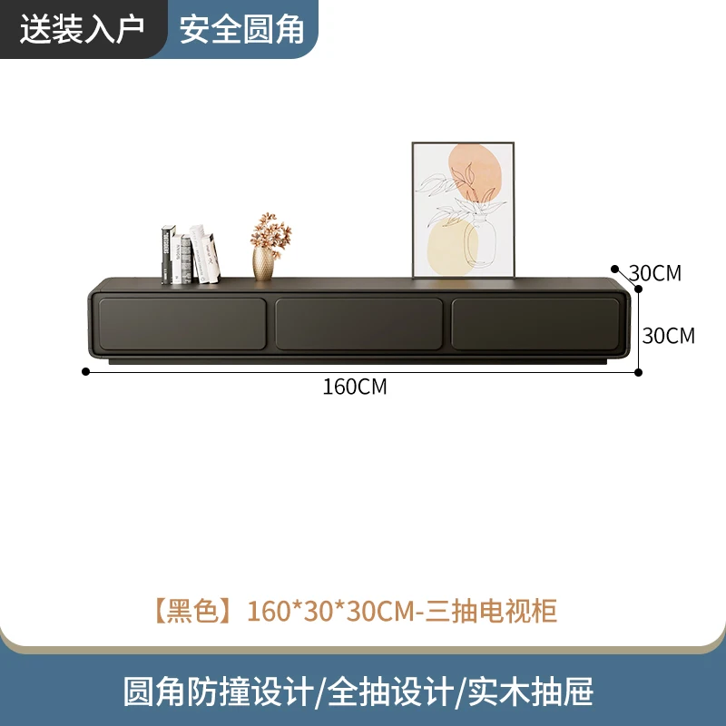 حامل تلفزيون فاخر وحديث من الخشب الصلب مع خزائن تخزين وأرفف لوحدة تحكم الوسائط التلفزيونية لأثاث غرفة المعيشة