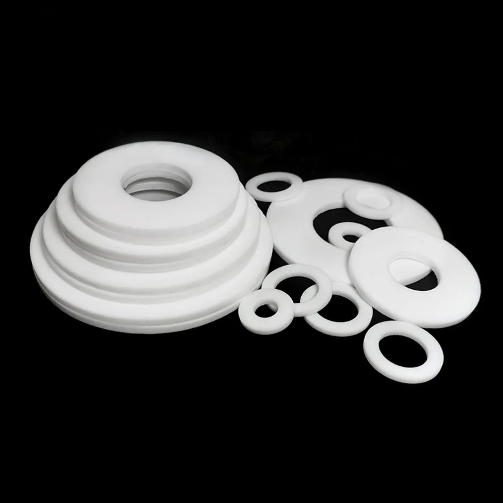 10pcs White PTFE Flat Washer Gasket Spacer Sealing O Ring For Pressure Gage 2mm Thick ID 6 8 10 11 12 14 15 16 18 19 20 22-100mm