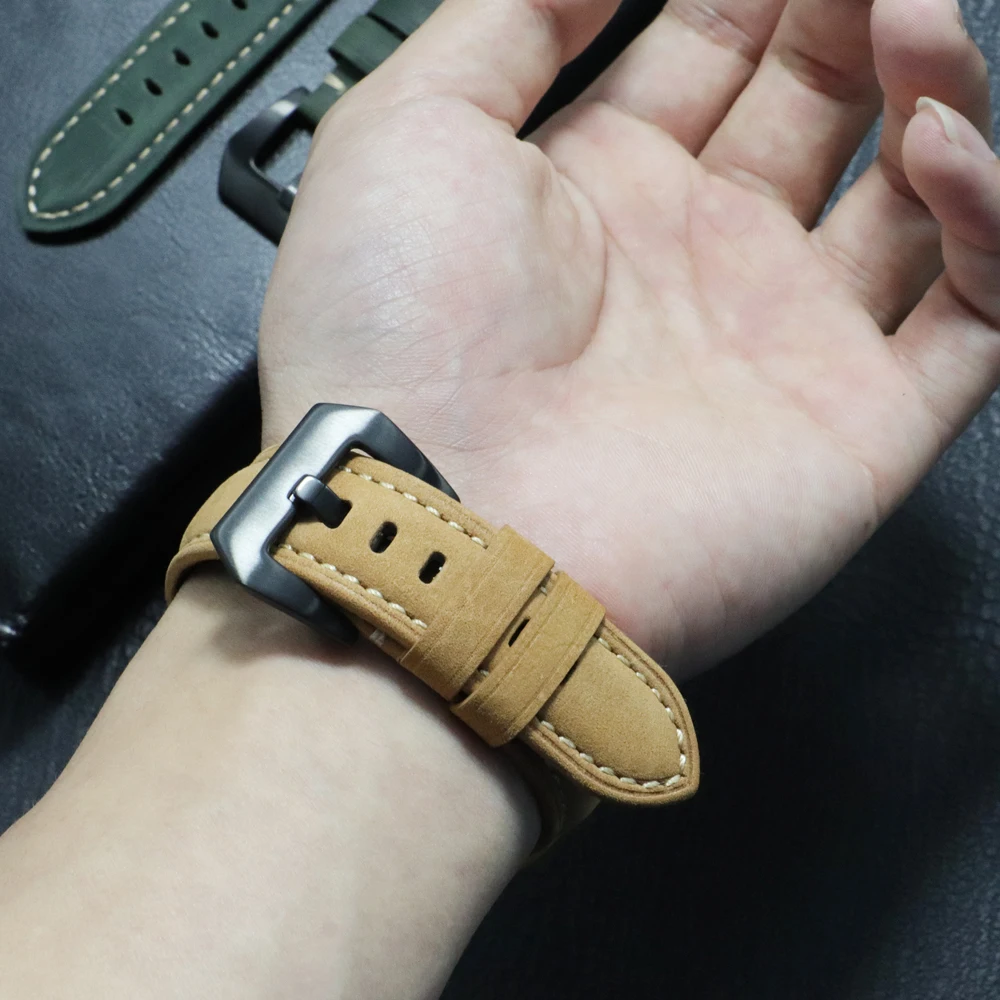 22mm 26mm Leather Watch Band For Garmin Fenix 7 7S 7X 6S 6X Wrist Strap Replacement Straps 6 5S 5X 5 3