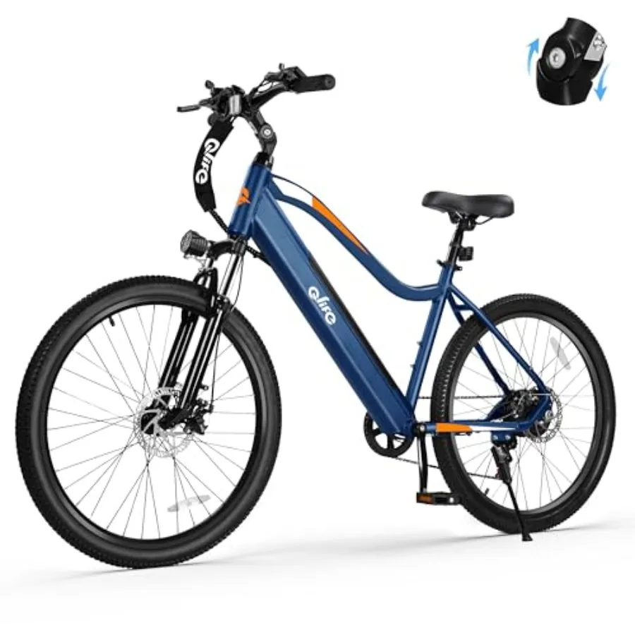

Electric mountain bicycle for adults: aluminum frame, black, 26 wheels with 2.1 tires, 25MPH top speed, 40-mile range, removabl