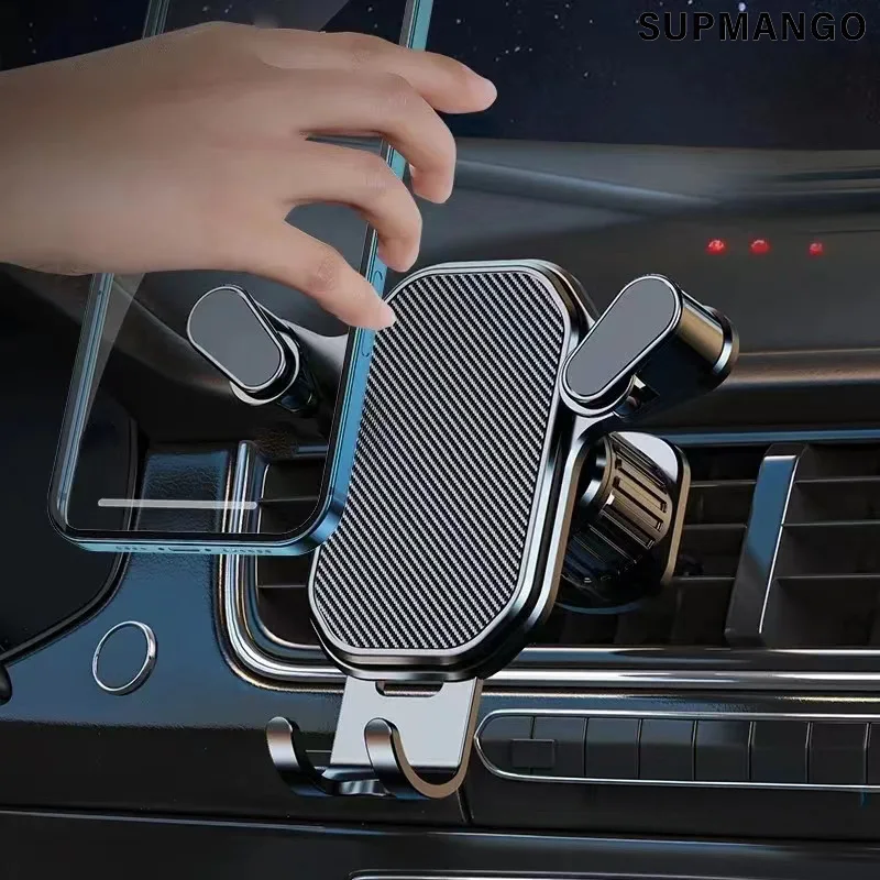 Car Phone Holder with Hook Car Air Vent Clip Mount Not Fall Off Smartphone Stand GPS Support For IPhone 4.7-6.7in Mobile Phones