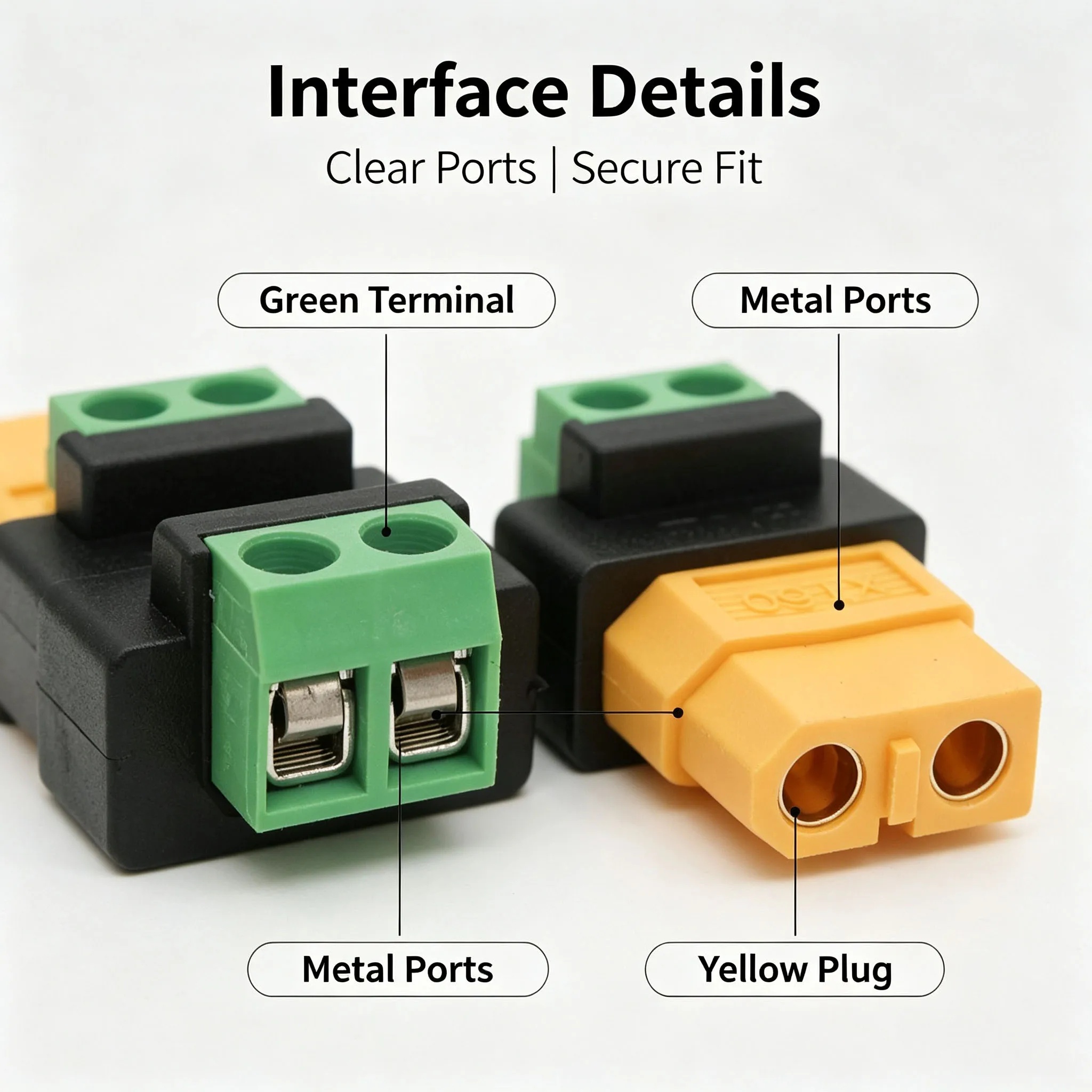 10/6PCS XT60 Connectors Screw Terminal Adapter XT60 Male/Female To 2PIN Solderless Power Plugs for Solar Panels Drone