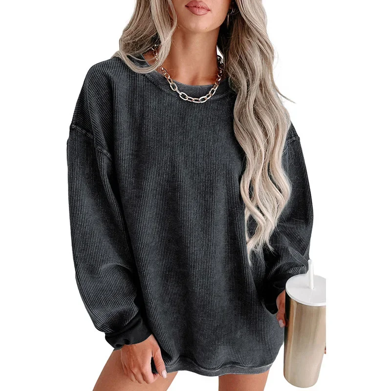 

Casual Oversize Solid Color Pullover For Women 2023 Autumn/Winter New Thread Knitted Long Sleeve Sweater