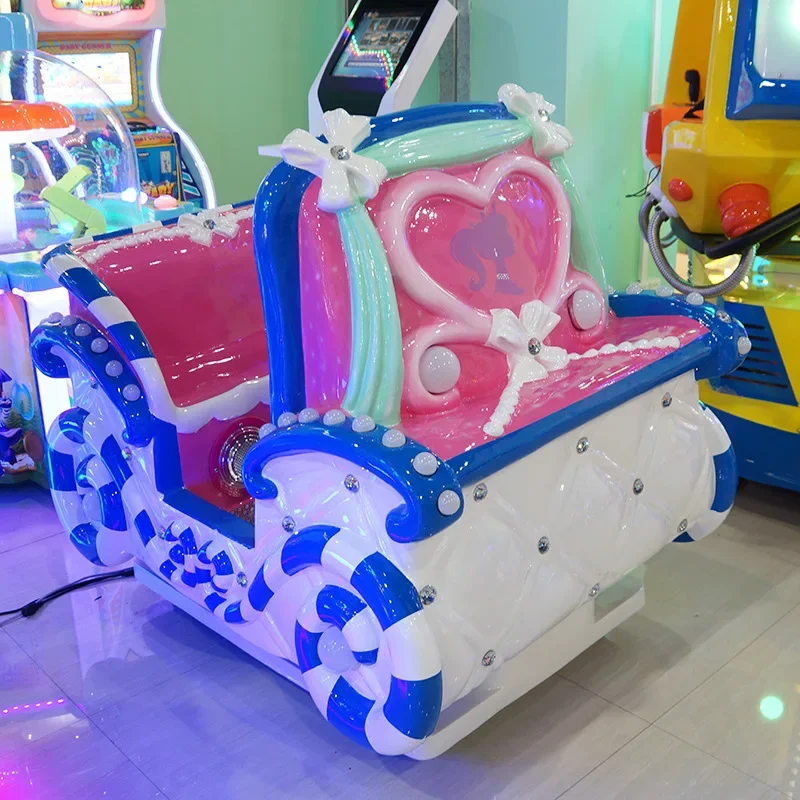 Princess carriage shopping mall supermarket rocking cart children's amusement park rocking machine fiberglass coin-operated ente