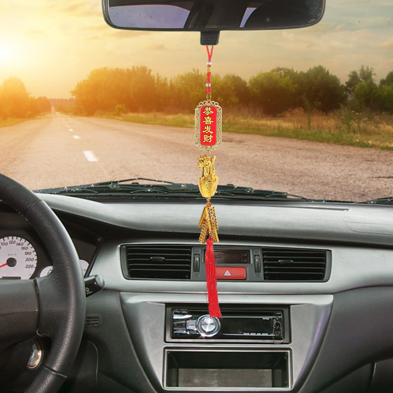 

3pcs Golden Dragon Statue Pendant New Year Decor Spring Festival Hanging nament Car Chinese Lucky Wealth Symbol 2024 Prosperity