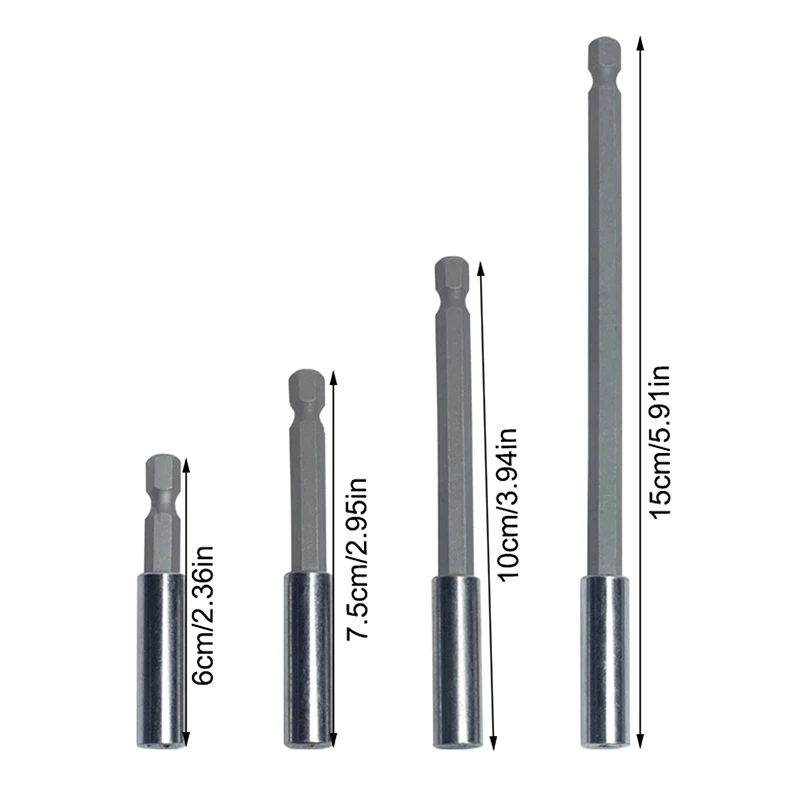 Quick Change Hex Shank Adapter Set Magnetic Bit Holder Extension Rod Screwdriver Joint 60/75/100/150mm For Power Drill Driver