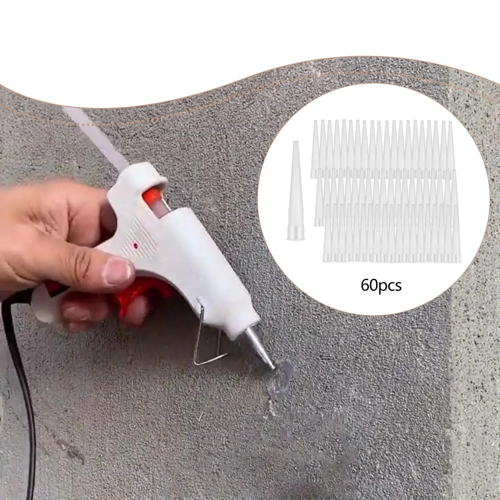 Acrylic Caulking Nozzles Clear Cone Tips Sturdy Sealant Applicator Heads for Efficient Grout Sealing in Renovation