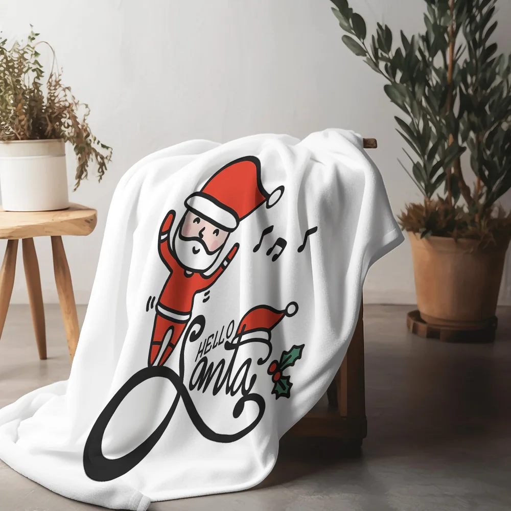 

Tuniu Christmas Santa Blanket for Sofa Bed Room Decoration Gift Warm Cozy Soft Throw Blanket