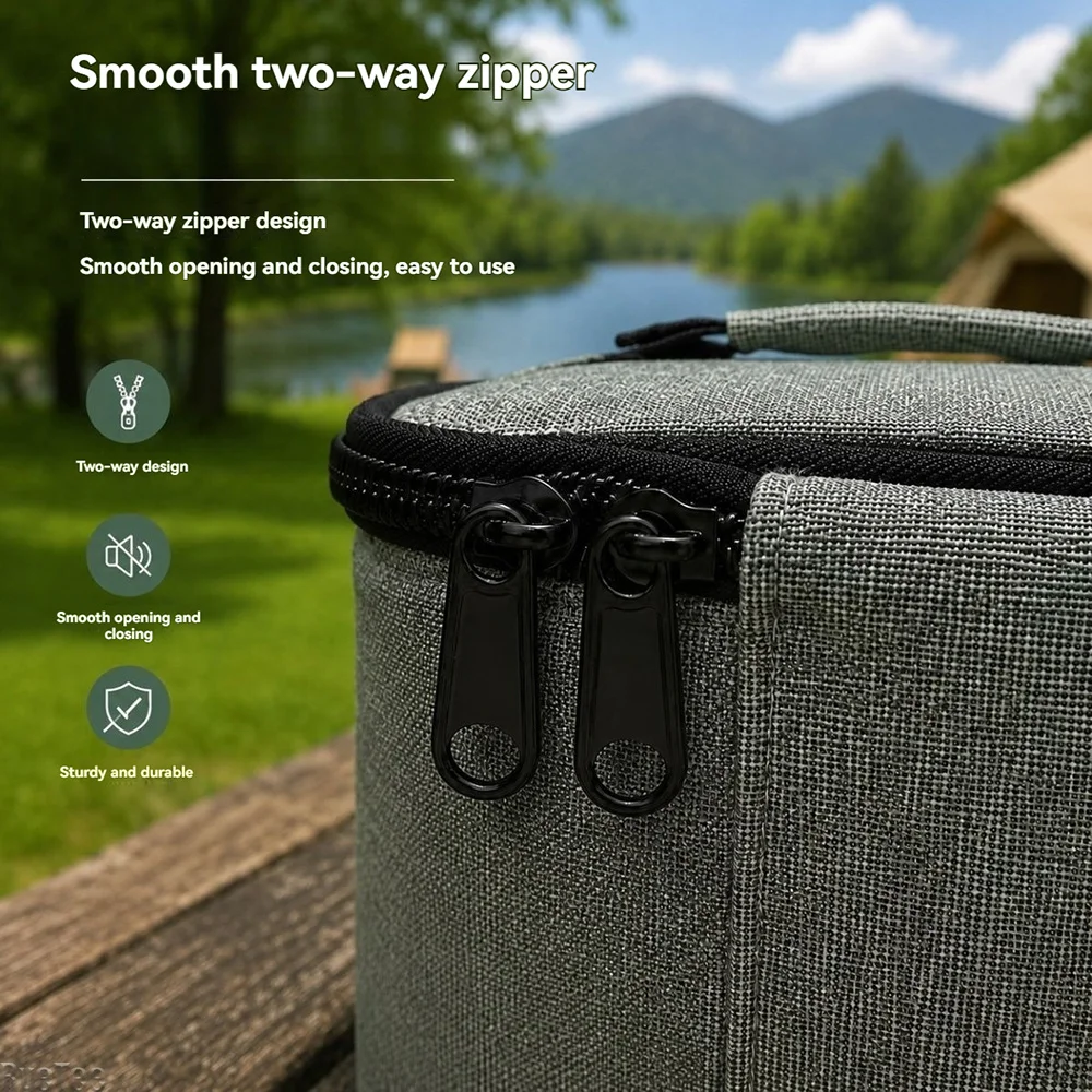Bolsa de Almacenamiento Multiusos de Tela Oxford 26×9cm, Organizador de Herramientas para Electricistas, para Teléfono, Gafas, Batería Externa y Artículos Diversos de Uso Diario