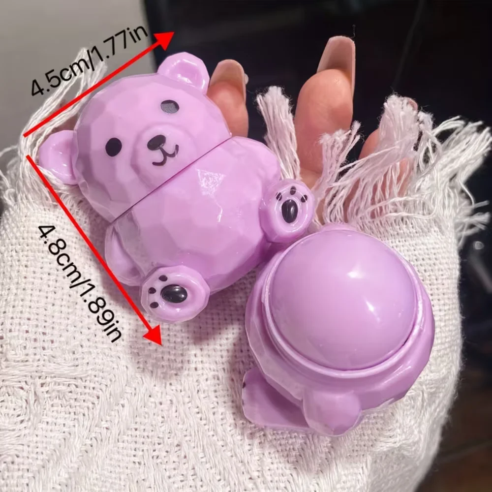 1 stuks schattige beer lippenbalsemset met fruitsmaak - hydraterend en voedend, perfect voor alle huidtypes, ideale vakantiegeschenkdoos