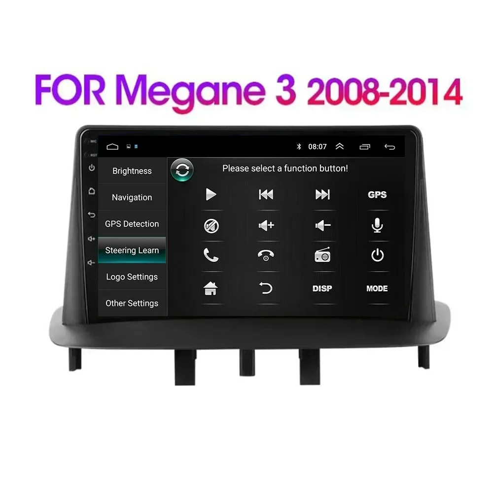 2 Din Android 13 รถวิทยุเครื่องเล่นวิดีโอมัลติมีเดียสําหรับRenault Megane 3 Fluence 2008 - 2014 GPSนําทางGPS Carplay auto DVD