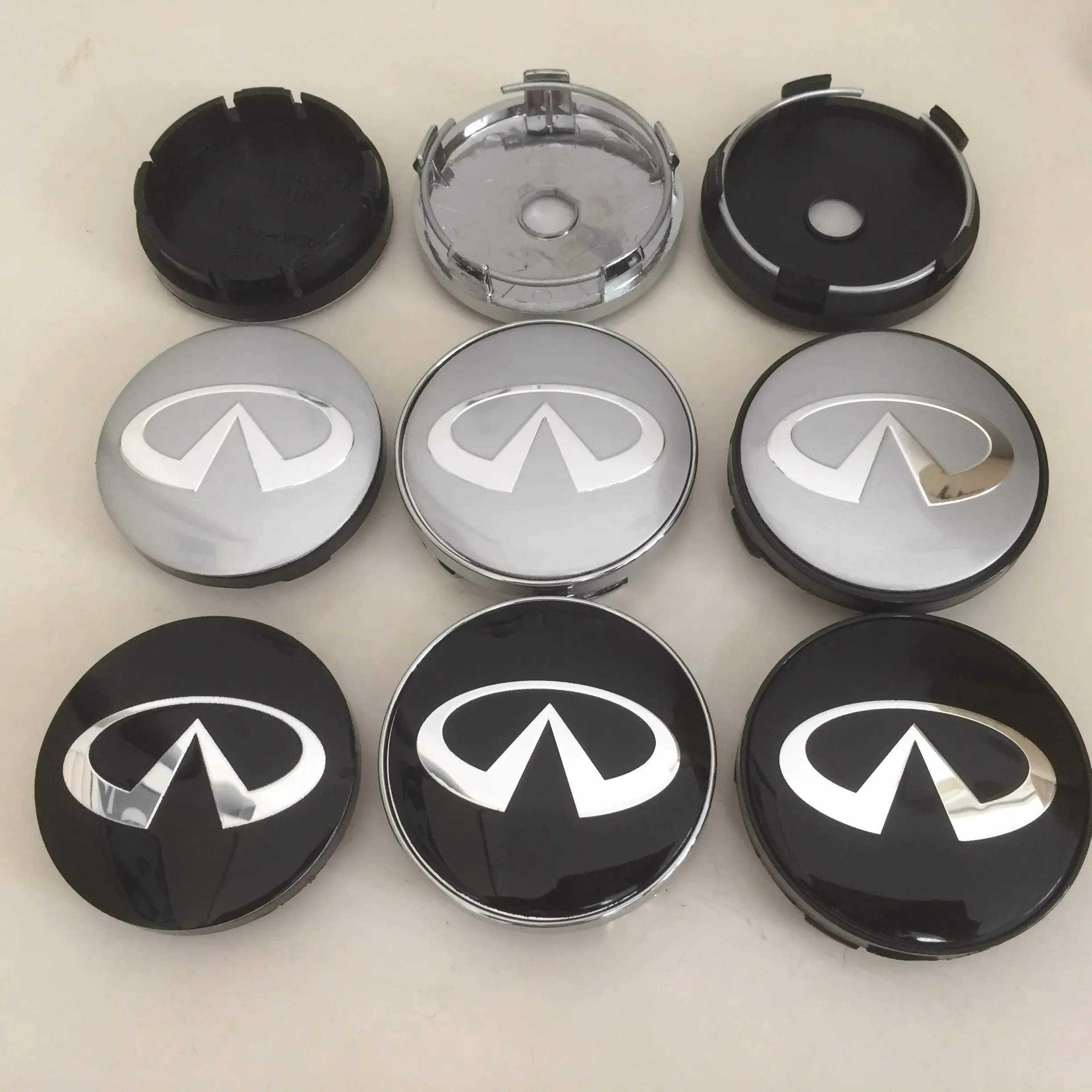 4pcs 56mm 60mm 65mm 68mm infiniti Car Wheel hub Center Cap Badge covers emblem sticker Styling accessories