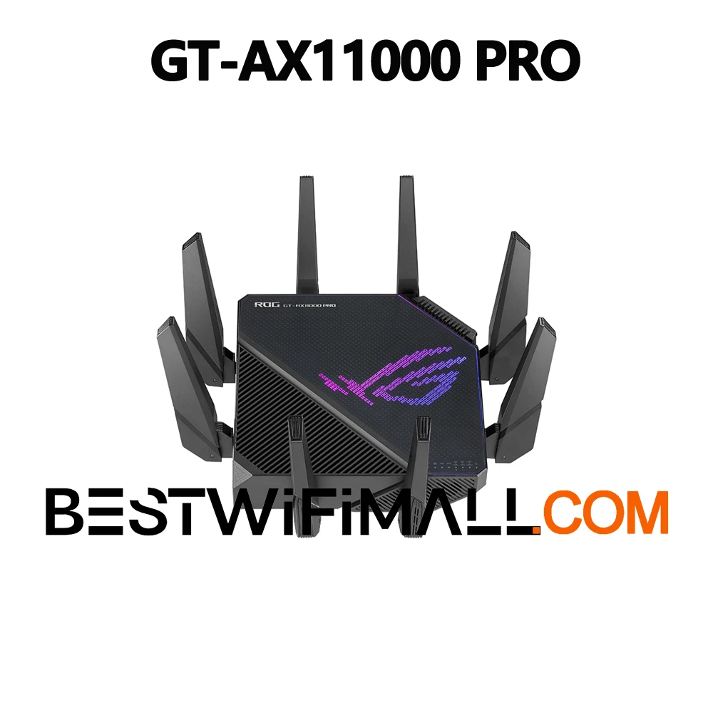

ASUS ROG Rapture GT-AX11000 PRO 802.11AX Tri-Band Wi-Fi 6 2.4 GHz 5 GHz-1 5 GHz-2 AiMesh Gaming WiFi Router 1x10 Gigabit WAN