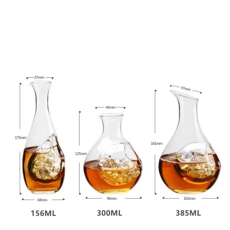 Japan Crystal Ice Flask Glass Wine Bottle Hamster Nest Cooling Room Hole Sake Glass Beer Cooler Wine Dispenser Carafe Decanter