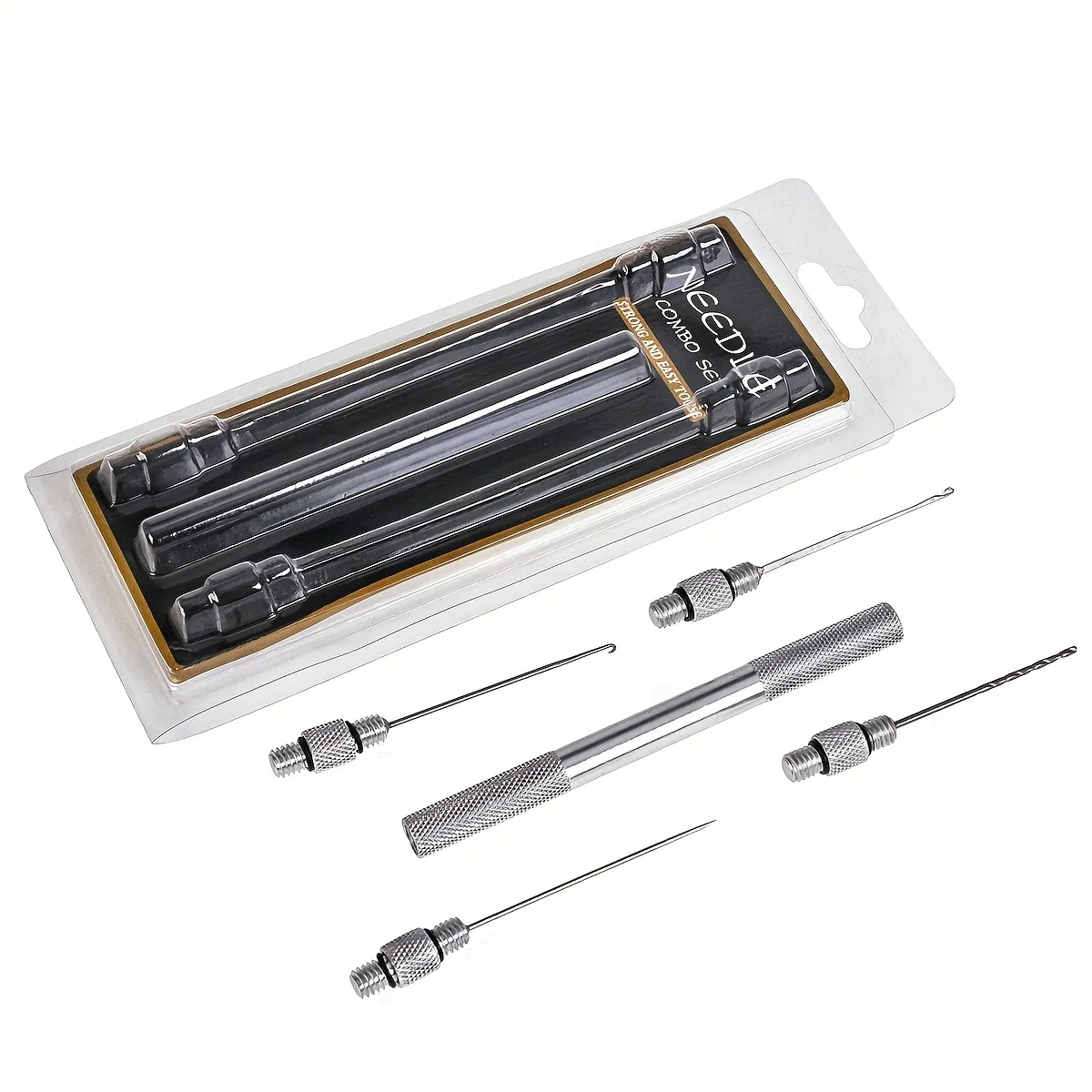 

Fishing Metal Hook Needle 5-Piece Set, Bait Threading Tool