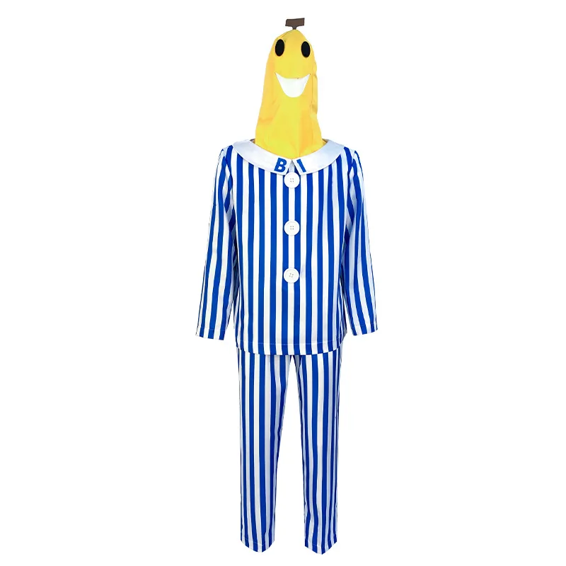 Bananen pyjamas Cosplay Kostüm Halloween Rollenspiel Anzug mit Kopf bedeckung Erwachsenen Mann Frau Cos Outfits Karneval Party Kleidung