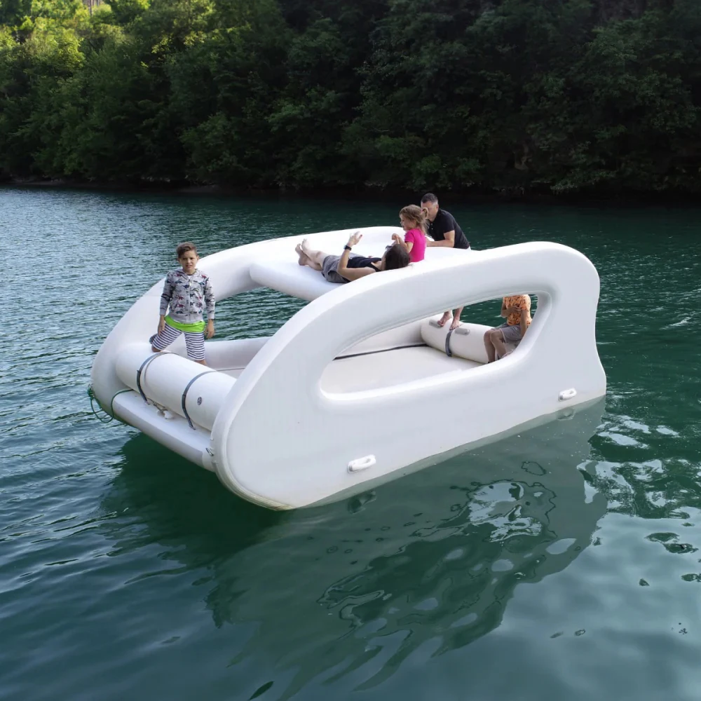 Ocean Lake River Use Inflatable Catamaran Inflatable Floating Boat with Electric Motor