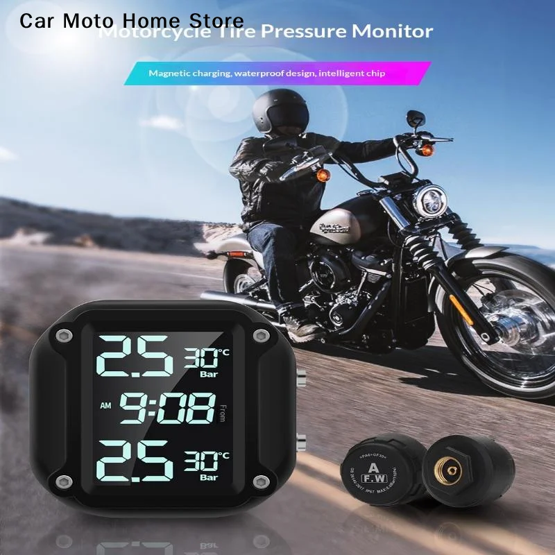 

Motorcycle Wireless Tire Pressure Detector Motorcycle Tire Pressure Monitor M5 Combination Digital Display External Motorcycle