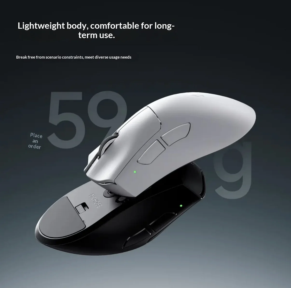NEW MCHOSE V7 Tri-Mode Wireless Gaming Mouse Right Hand Ergonomic Lightweight 2.4G Bluetooth Wired E-Sports Computer Mouse