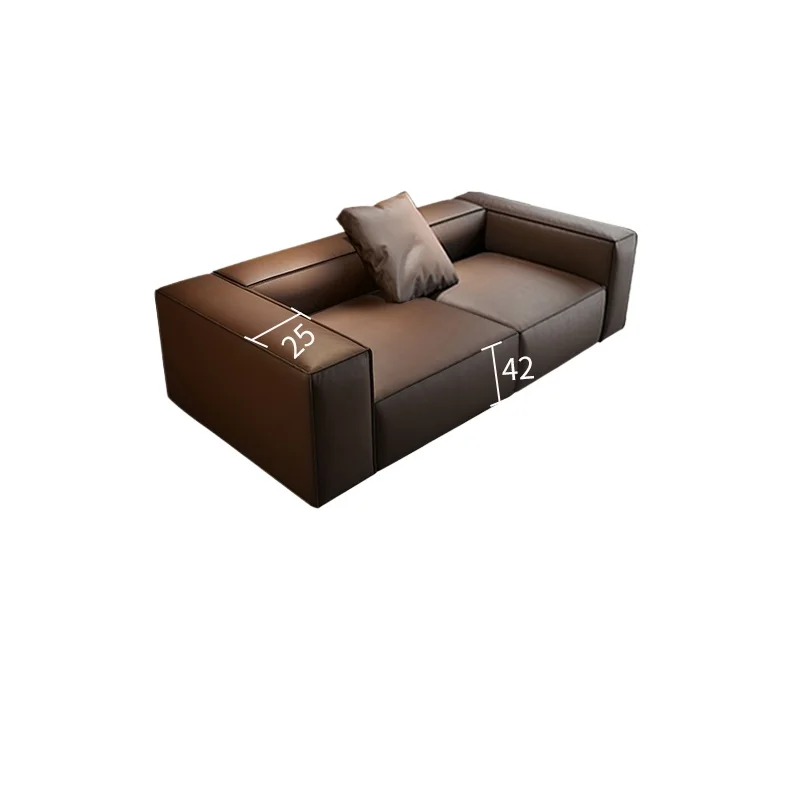 

Tqh Leather Sofa Corner Tofu Block Minimalist Module Sofa Living Room Straight Row Imperial Concubine Italian Style