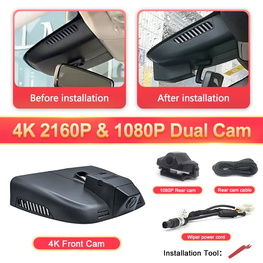 Plug-And-Play Auto Dvr 4K Wifi Dashcam Voor Mercedes Benz Vito W447 W639 Voor Mercedes Benz Vito Tourer Panel Van Mixto 2016-2020