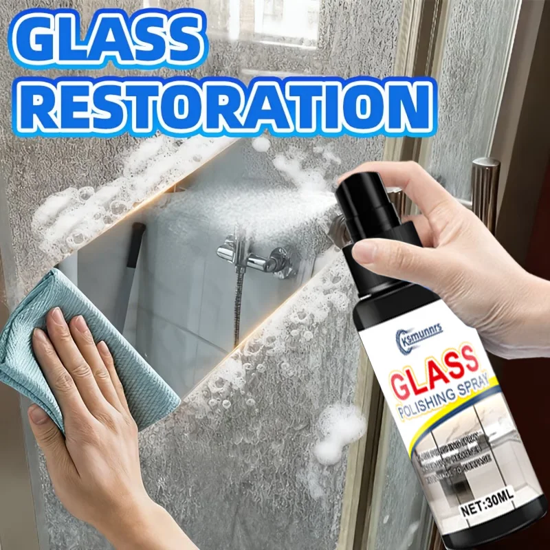 Glass Oil Film Remover Cream Glass Polish Cleaner for Windshield Shower Door Faucet Tile and Stainless Steel