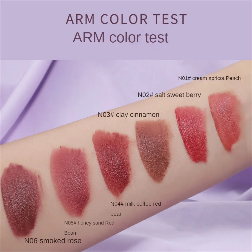 Soft Fog Lip Gloss Cheek Lip Tint Face Blush Rouge Cosmetics Silk Mist Lip Mud Velvet Matte Lipstick 6 Colors Lips Makeup