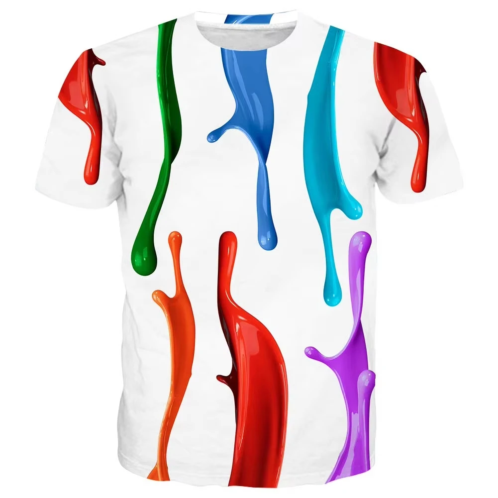 Newest Summer Men Clothe 3d Printed Brilliant Colourn Men Fashion Oversized Short Sleeve TShirt Men Clothing Men Top Tees Tshirt