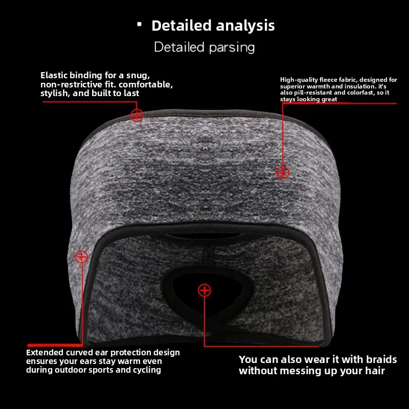 Winter Fleece Ear Protection Headband Sports Running Cycling Warm Cold Weather Forehead Headgear Unisex Outdoor Cozy