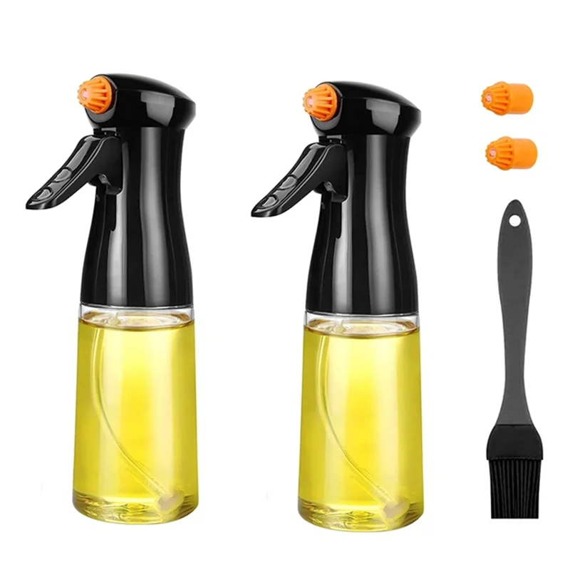 Olive Oil Sprayer For Cooking,Rotatable Nozzle Olive Oil Spray Bottle 230Ml Vinegar Dispenser with Brush Leak Proof,A