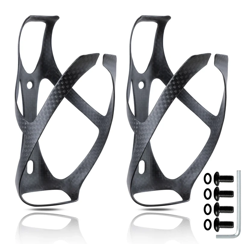 3K Carbon Fiber Bicycle Water Bottle Cage MTB Road Bike Water Bottle Holder Cages Matte Black Weight (19±2g) no logo