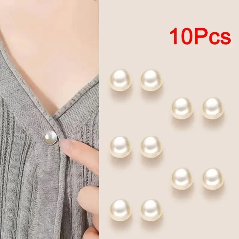 10 stks Parel Knop Pins, DIY Decoratieve Veiligheidsknop Covers Voor Schoenen, Hoeden, Tassen, Sjaals, Kraag Naald Gesp Vaste Pin Broche