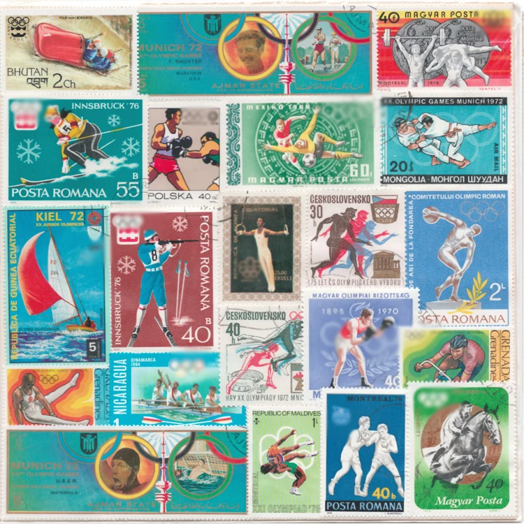 50 Pcs/Lot Sport GamesTopic Stamps World Original Postage Stamp with Postmark Good Condition All different