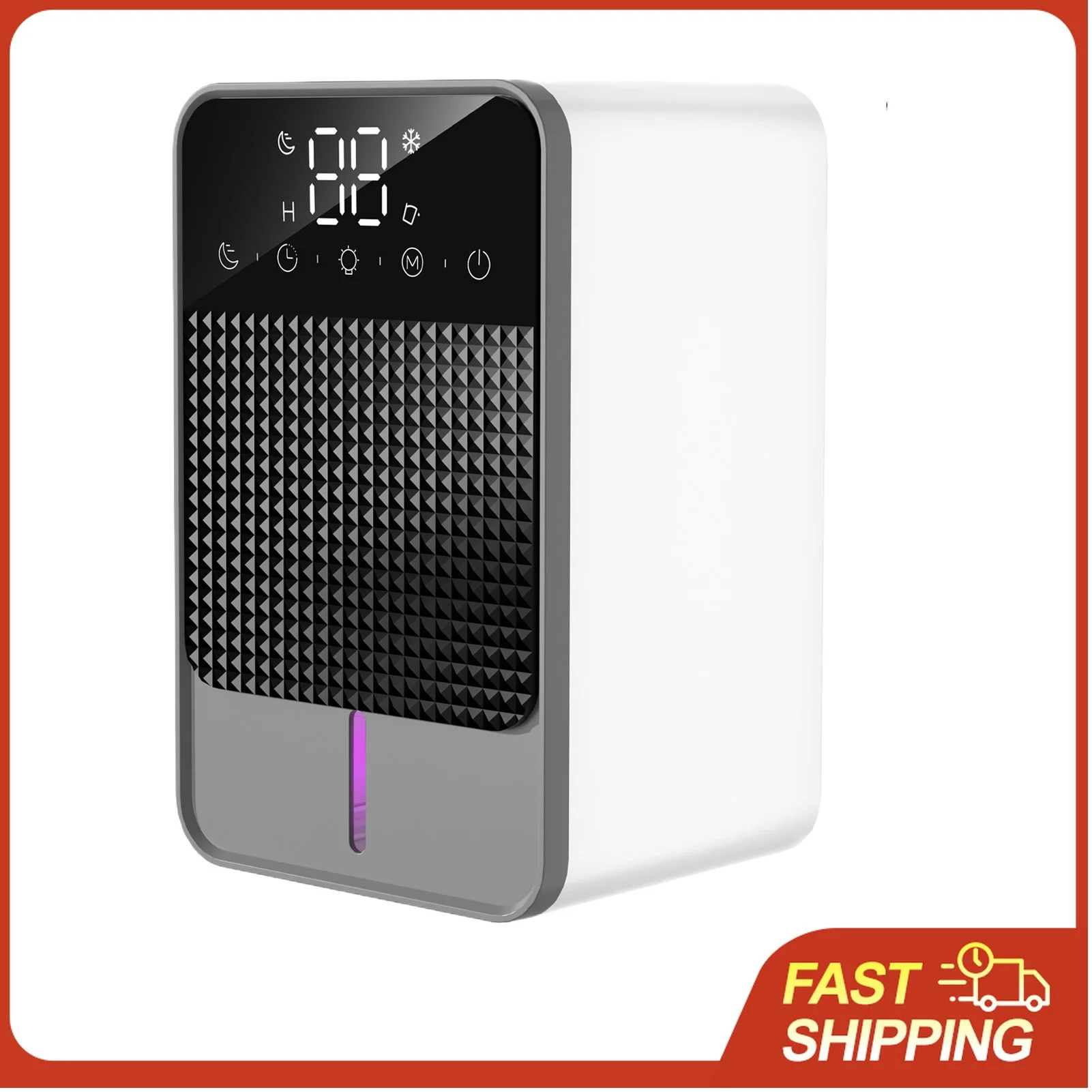 

Портативный осушитель воздуха с цифровым сенсорным экраном, баком на 1200 мл и функцией автоматической разморозки для небольших комнат, шкафов и ванных комнат