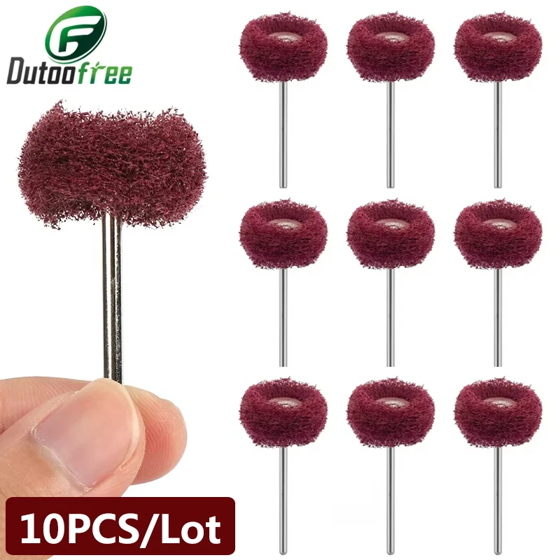 10PCS/Lot Mini Grinding Sanding Head Abrasive Disc Felt 3mm Shank Buffing Wheels Metal Polish Brush Drill Rotary Tool Accessorie