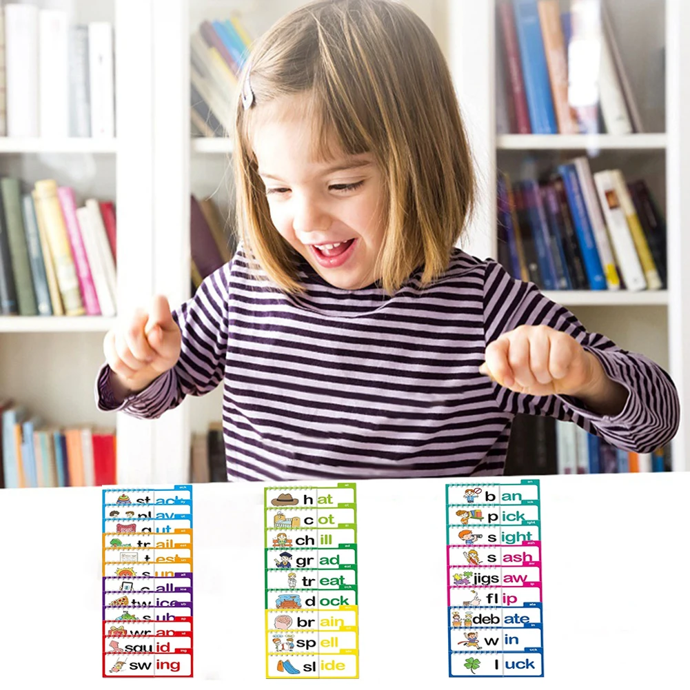 Word Families ABC Vocabulary Flash Cards Kindergarten Sight Word Flash Cards Learn To Read Phonics Flash Cards Reading Games