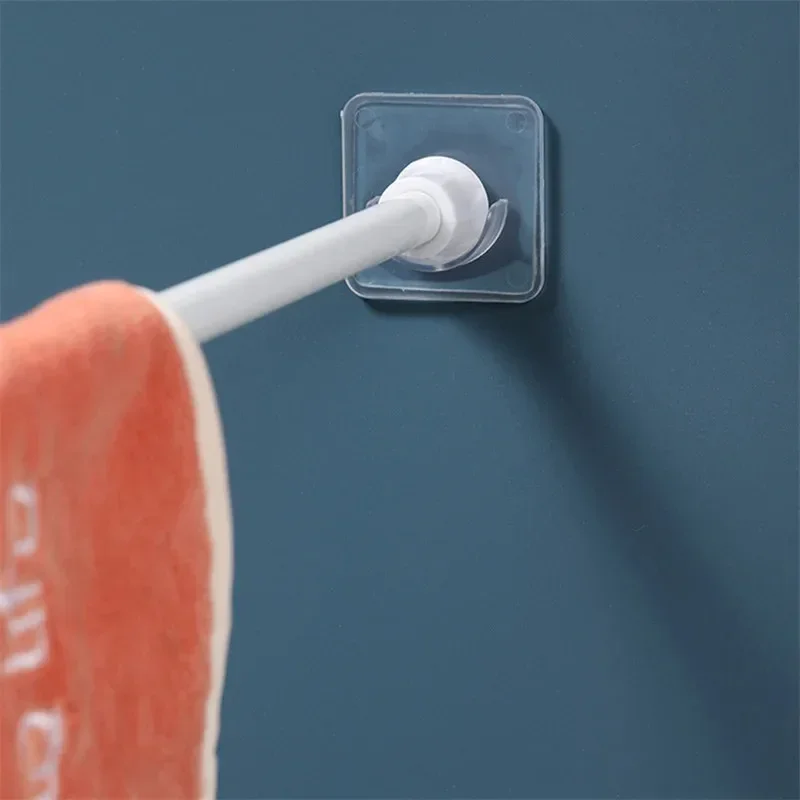 6/8Pcs Punch-Free Telescopic Pole Support Sticker Adjustable Rod Holder Crossbar Wall Hooks Nail-Free Fixing Bracket for Househo