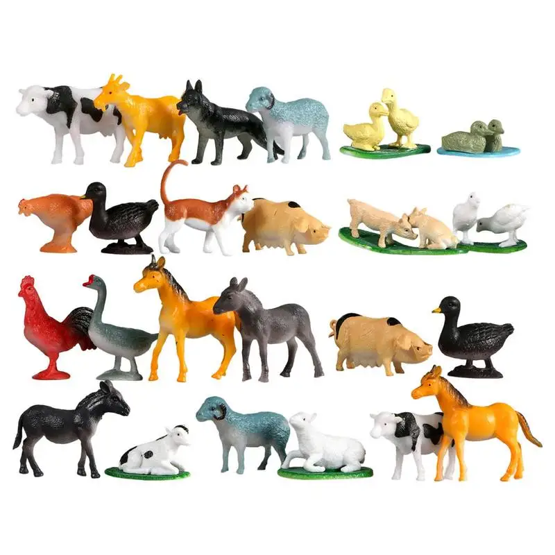 12 Realistic Animal Statues Learning Educational Playset Action Figure Model Toy Horse Dog Cow Chicken Animal Figures For Kids