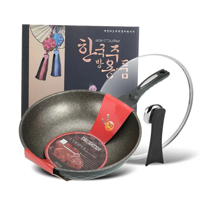 

Korean-style Medical Stone Non-stick Frying Pan, Flat Frying Pan, No Lampblack, Induction Cooker, Gas