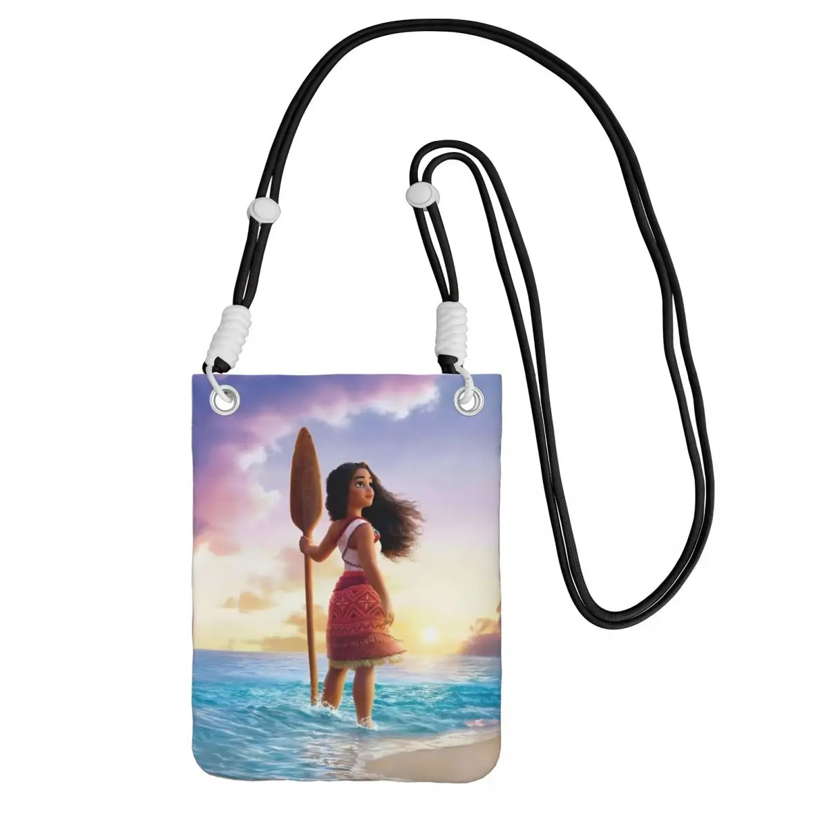 

Custom Moana Smart Phone Wallet With Strap Cartoons Crossbody Bag Men Women Travel Hiking Mobile Phone Bag