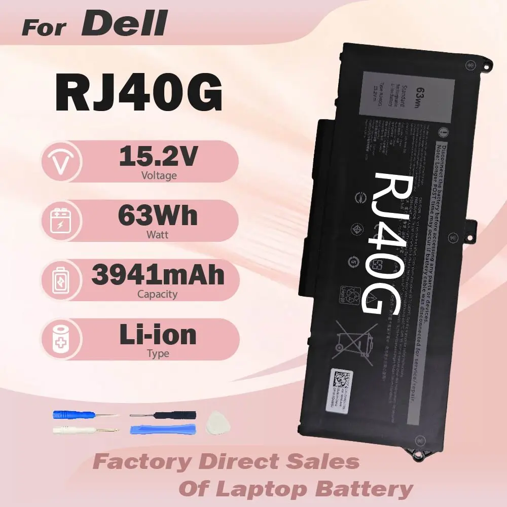 RJ40G High-Quality Laptop Battery Replace for Dell Latitude 15 5520 14 5420 Precision 15 3560 Series M033W 01K2CF 075X16 WY9DX