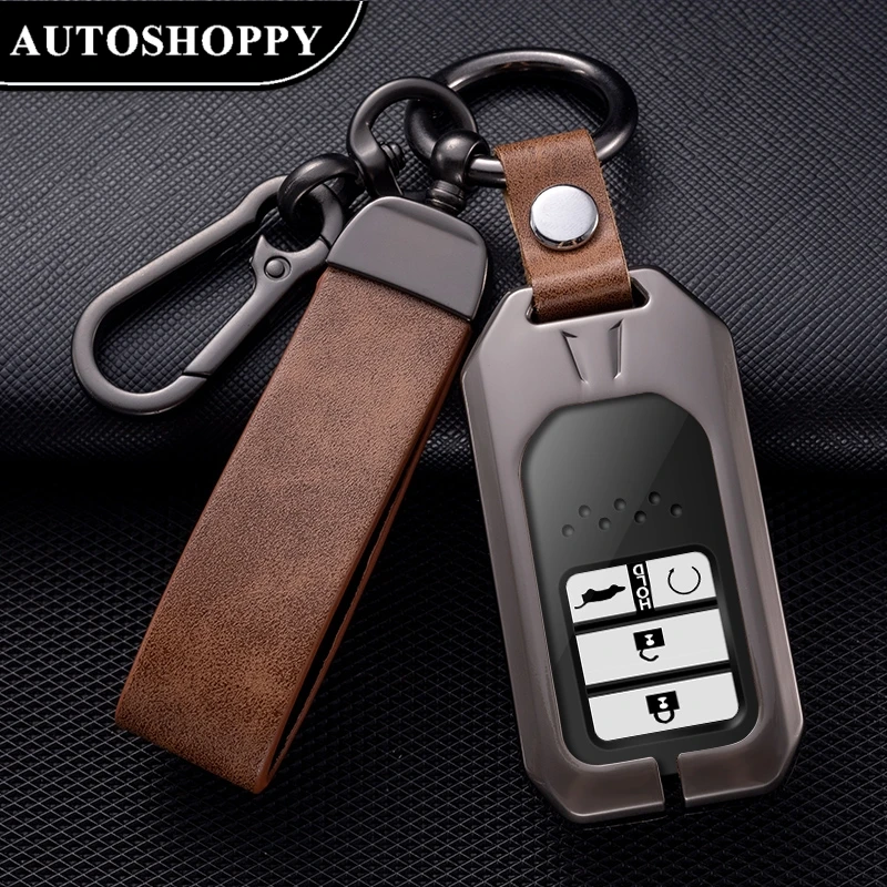 

Durable Metal Zinc Car Key Cover Shell Case for Honda Civic CRV HRV Accord Pilot Fit Freed Vezel Odyssey 2018 - 2022 Accessories