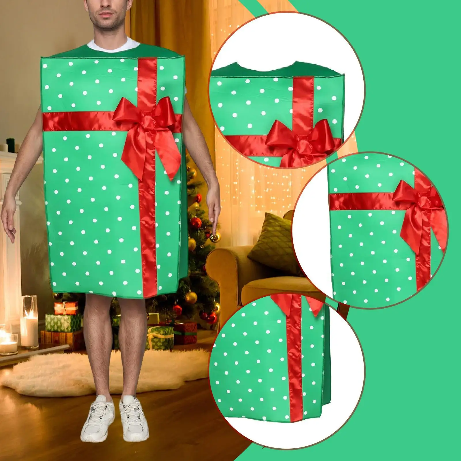 クリスマスギフトボックスコスチュームかわいいポータブルクリスマス衣装パーティーステージパフォーマンス用