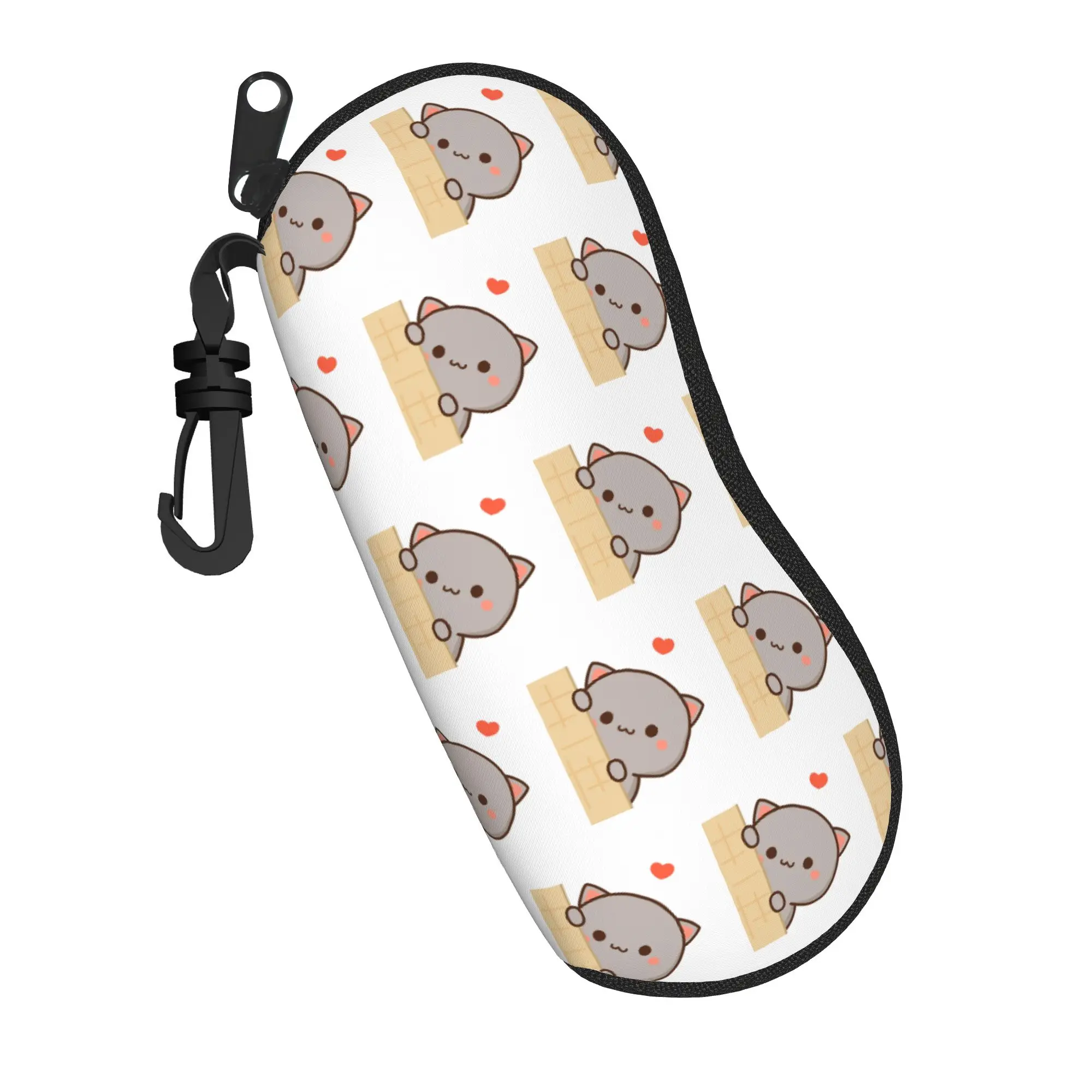Cute Peach and Goma Glasses Case Men Women Travel Box Cartoon Cat Eyeglasses Storage Box Print Sunglasses Box